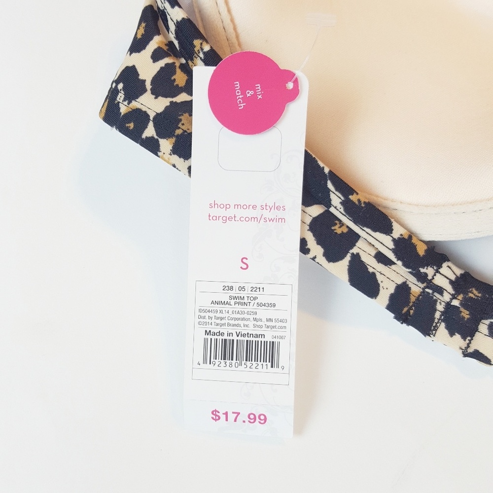 Xhilaration Cheetah Bikini Top Size NWT Small - Picture 4 of 8